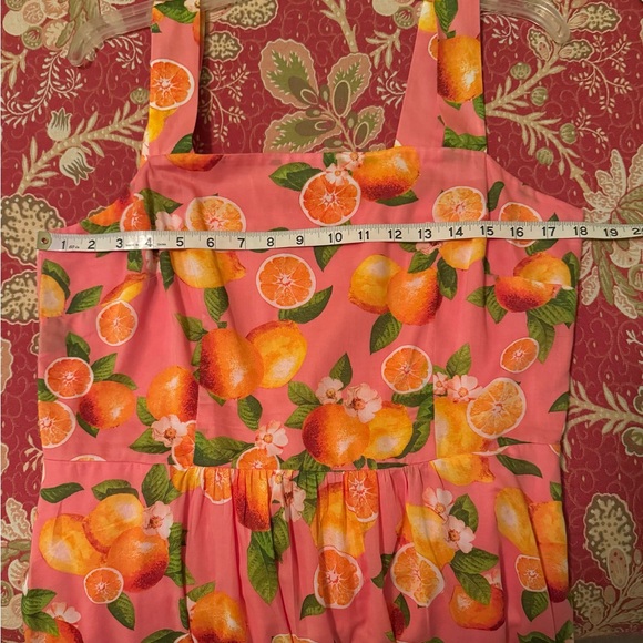 Talbots Vibrant Orange Fruit Print Maxi Dress - Picture 4 of 4